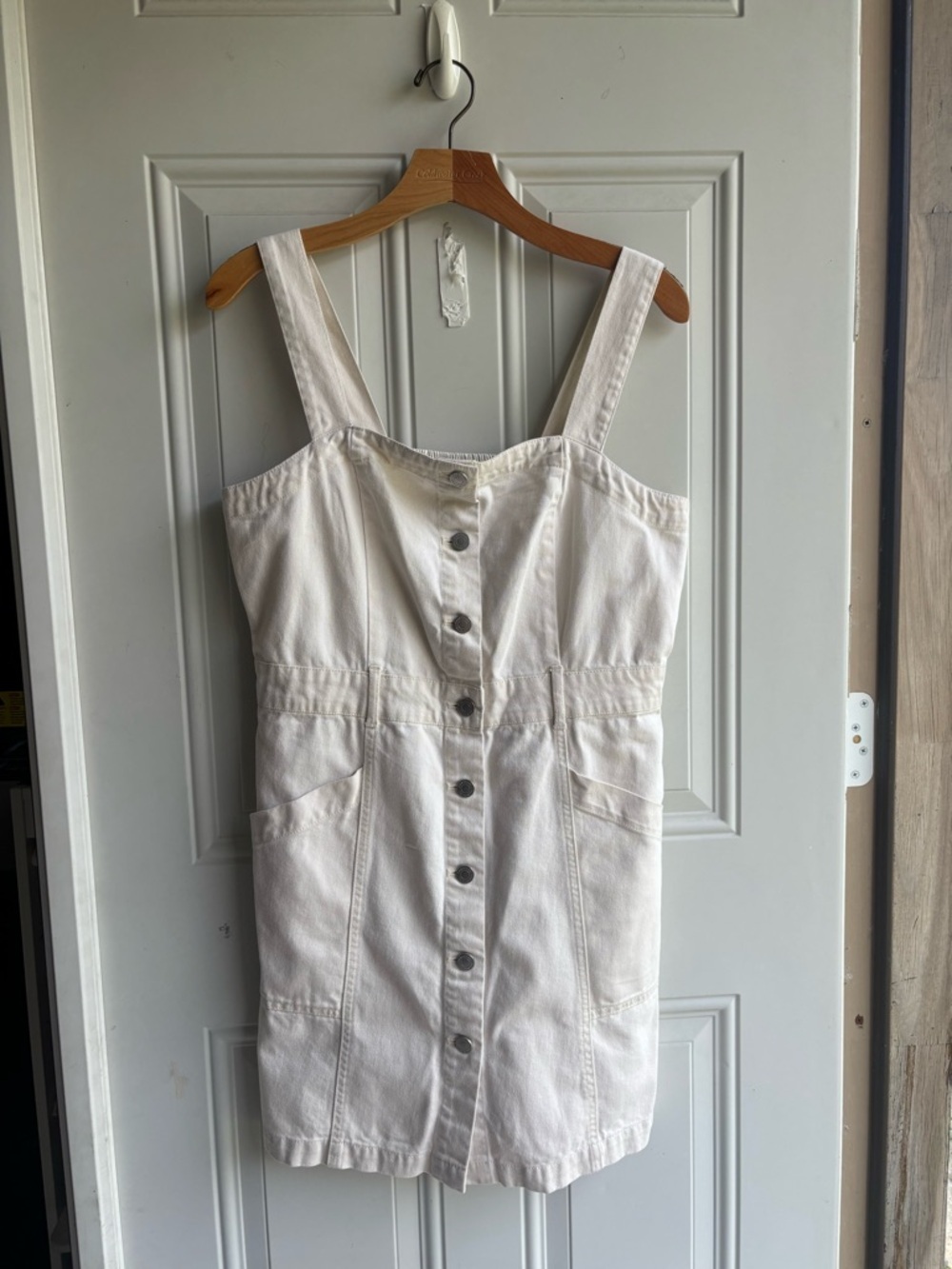 Habitual Cream Button-Front Denim Sundress